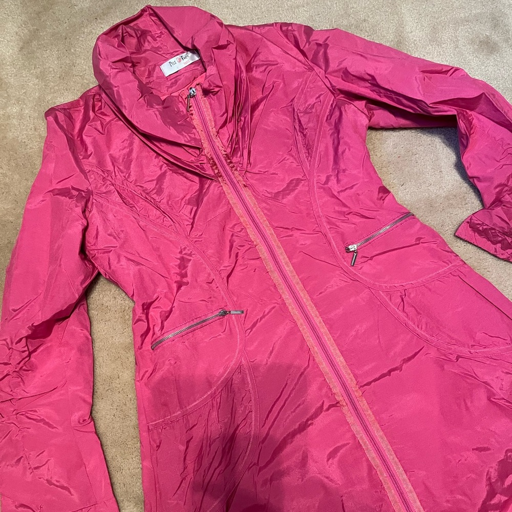 Pile Ou Face Paris Pink Ruffle Raincoat